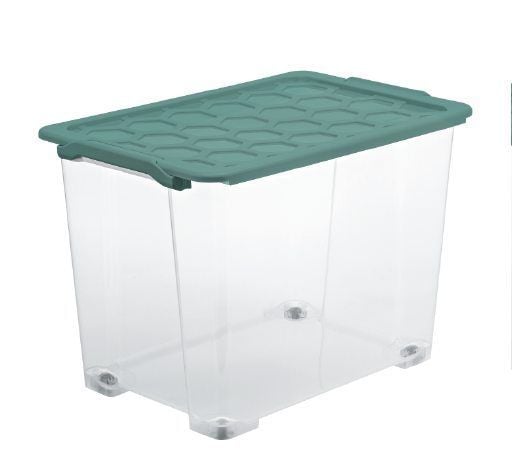 Rotho Grün Aufbewahrungsbox Evo Safe Mit Rollen Und Deckel 65 L Mistletoe Boxen