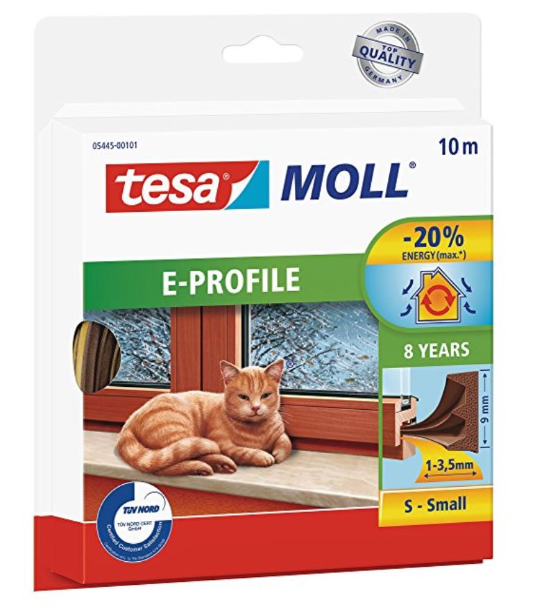 Tesa Braun Türdichtung, Tesamoll Classic E-Profil Fensterdichtung, Gummidichtung Zum Isolieren - Image 3