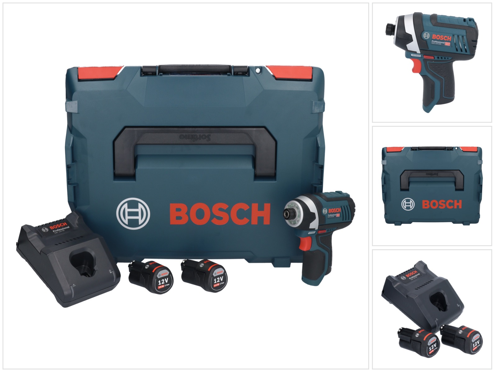 Gdr 12v-105 Professional Akku Drehschlagschrauber 12 V 105 Nm 1/4' + 2x Akku 3, 0 Ah + Ladegerät + L-boxx - Bosch