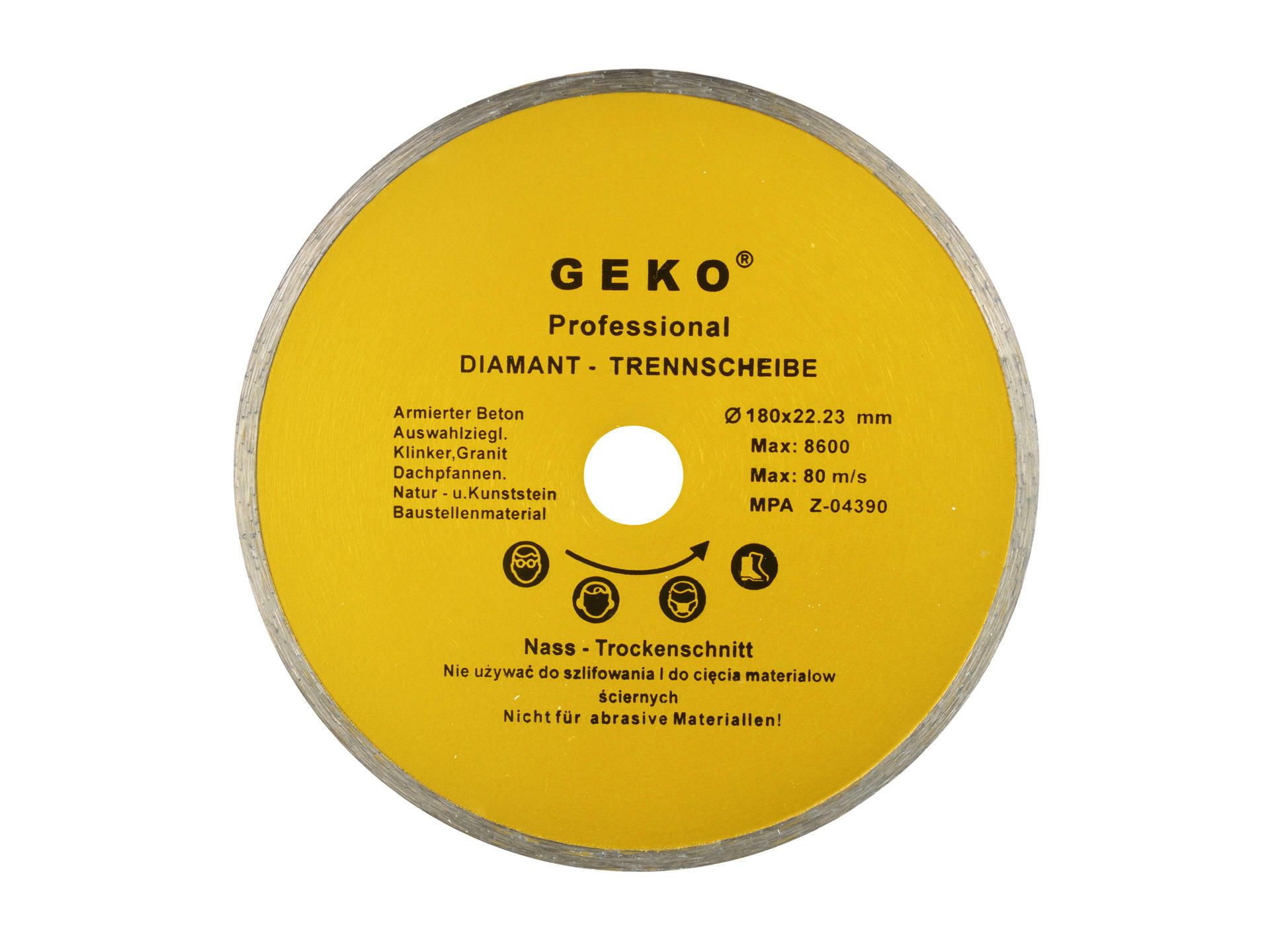Import Diamanttrennscheibe Geko G00243 180 Mm Durchgehend