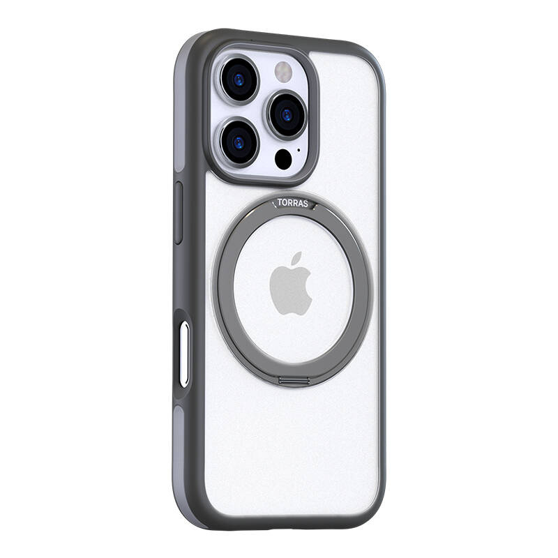 Torras Ostand R Fusion (Apple iPhone 16 Pro), Smartphone Hülle, Grau, Kupfer, Transparent - Bild 4