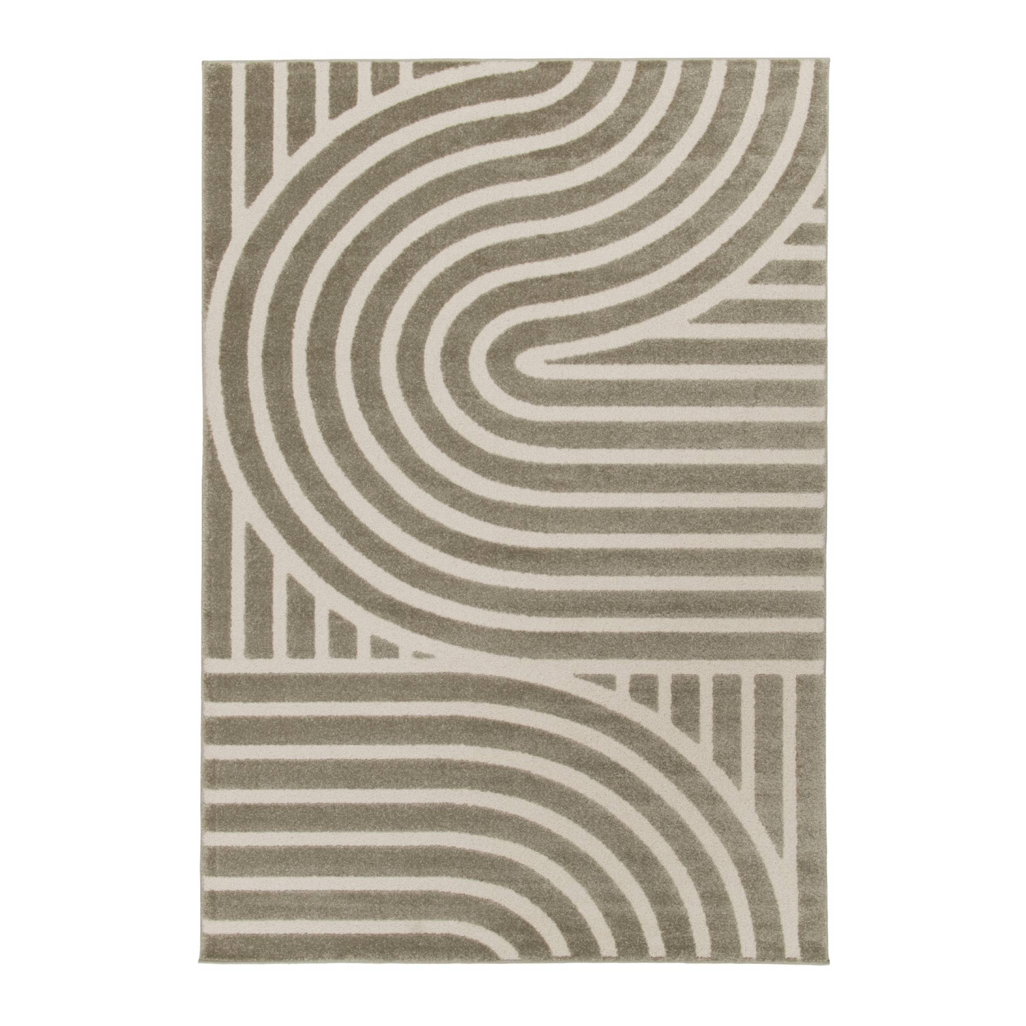 Sweeek - Teppich Für Den Innenbereich Mit Grafischem Muster Taupe - 80 X 150 Cm