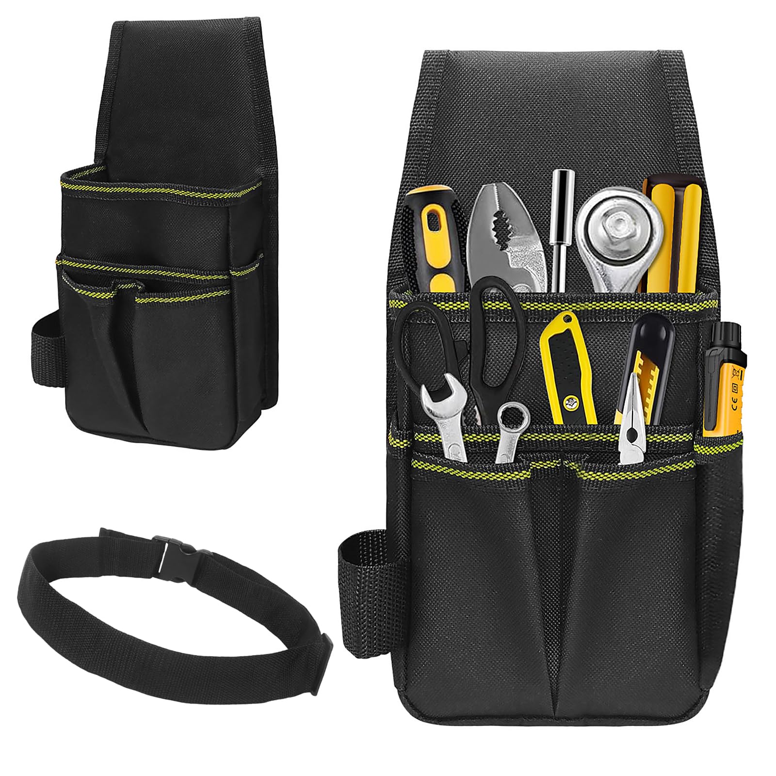 Ceinture porte-outils réglable et amovible en cuir véritable, pour électriciens et charpentiers