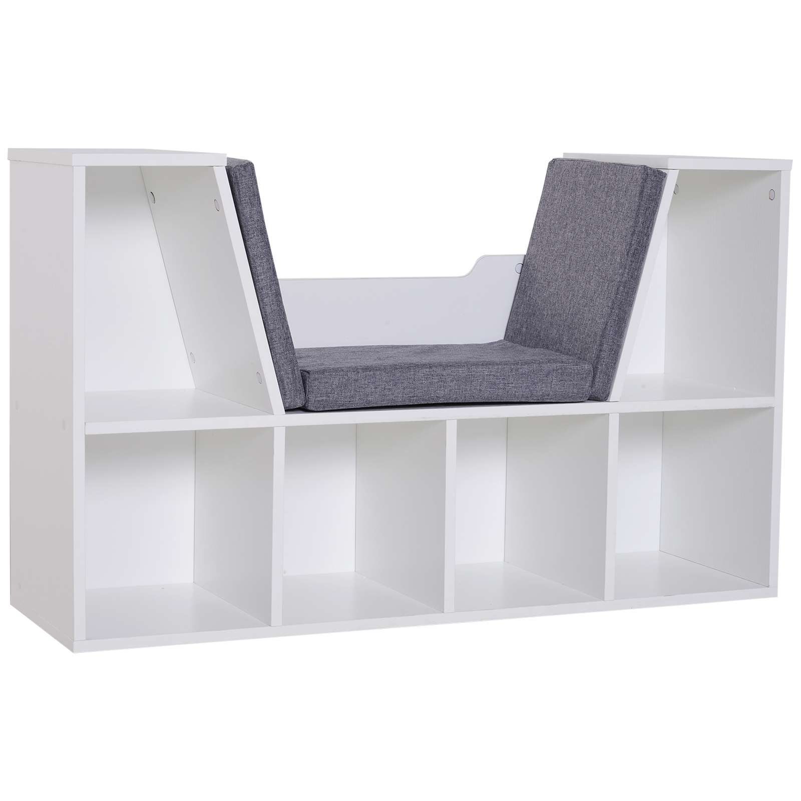 Homcom - Bibliothèque Banc 2 En 1 Design Contemporain 6 Casiers 3