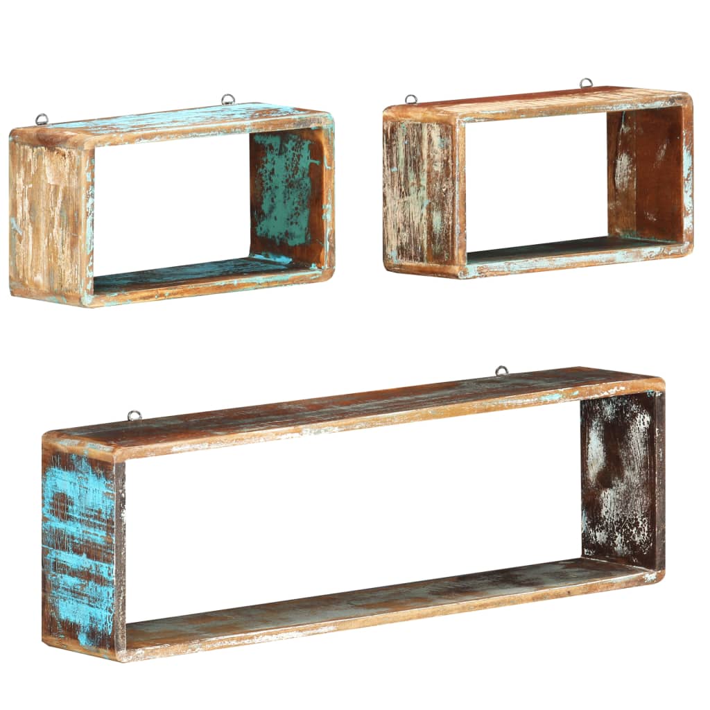 Vidaxl - Ensemble D'Étagère Cube 3 Pcs Bois Solide De Récupération