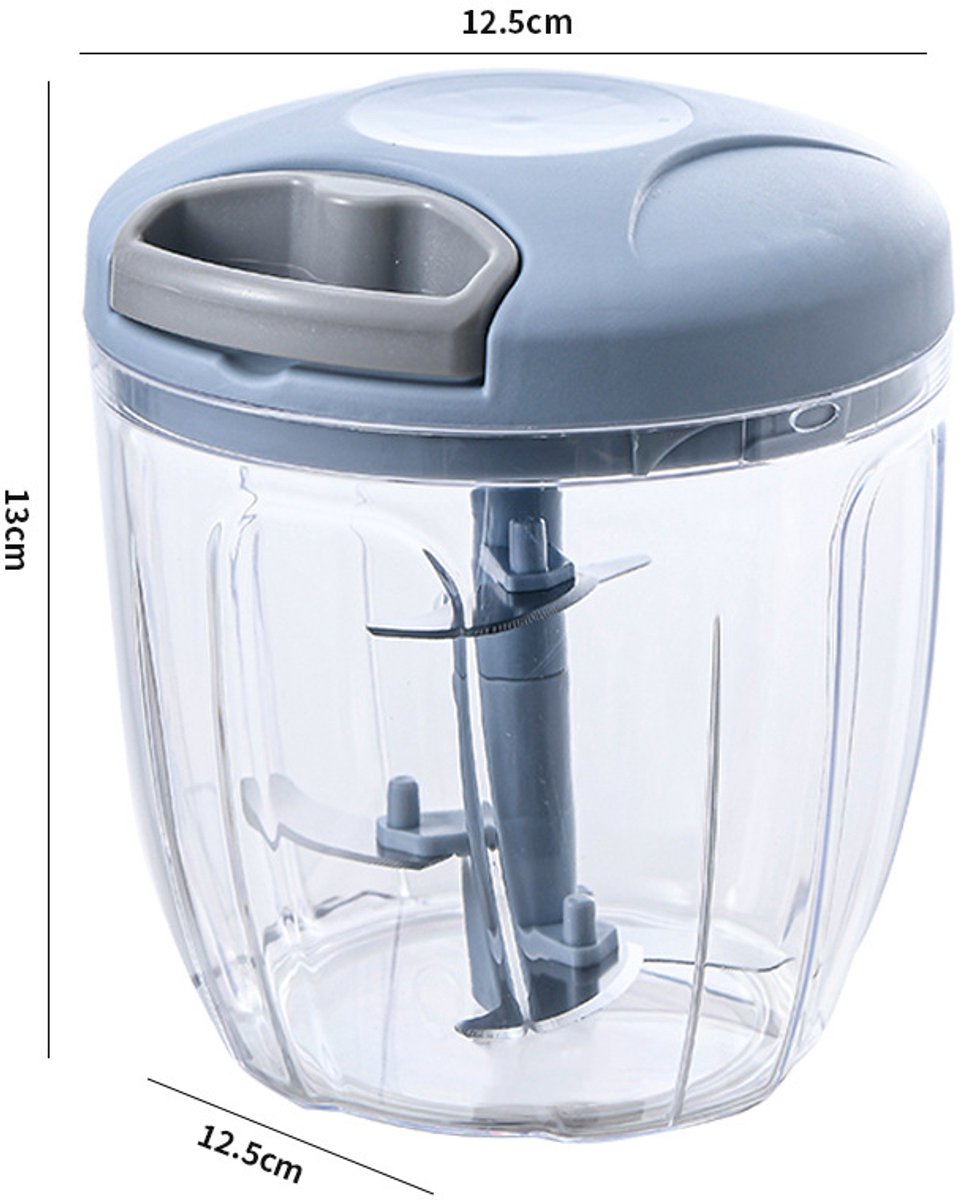 Set Da 2 Pezzi - Tritatutto Per Aglio - Macinaaglio - Tritatutto Per Cipolle - Affettatrice Per Verdure - Affettatrice Manuale Per Verdure - Spremiaglio - Spremiaglio Manuale - Blu - Grande E Medio -