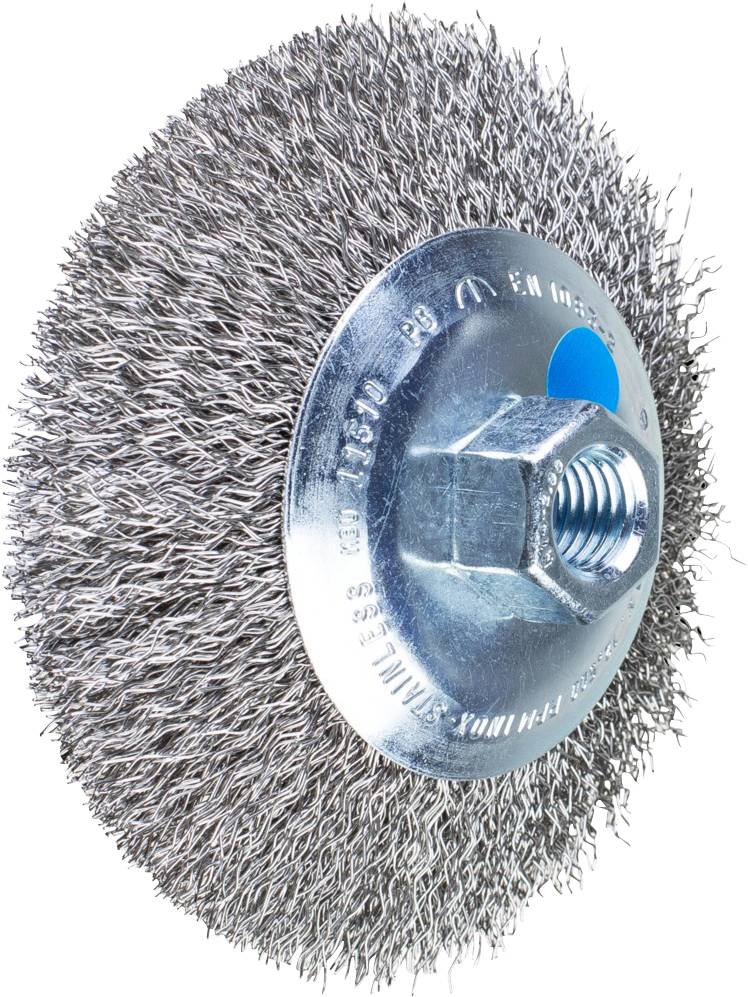 Photo de PFERD Brosse conique 43316023 · Ø 115 × 10 mm · M14 · fil inox 0,35 mm