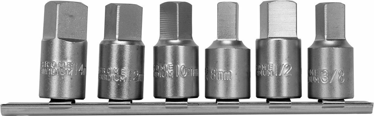 Ölwechsel-Satz Vierkant Steckschlüssel Set 6tlg Nuss Öl Stecknuss Nüsse 8-14mm - Bild 7