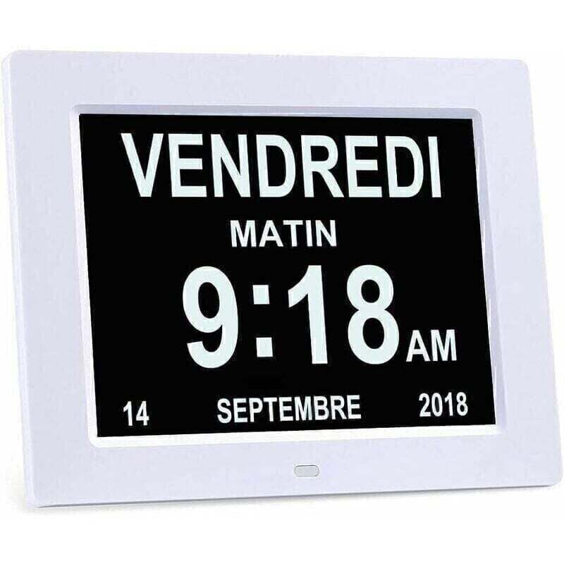 Horloge Murale Numérique 8 Pouces Avec Affichage Lcd Clair : Date