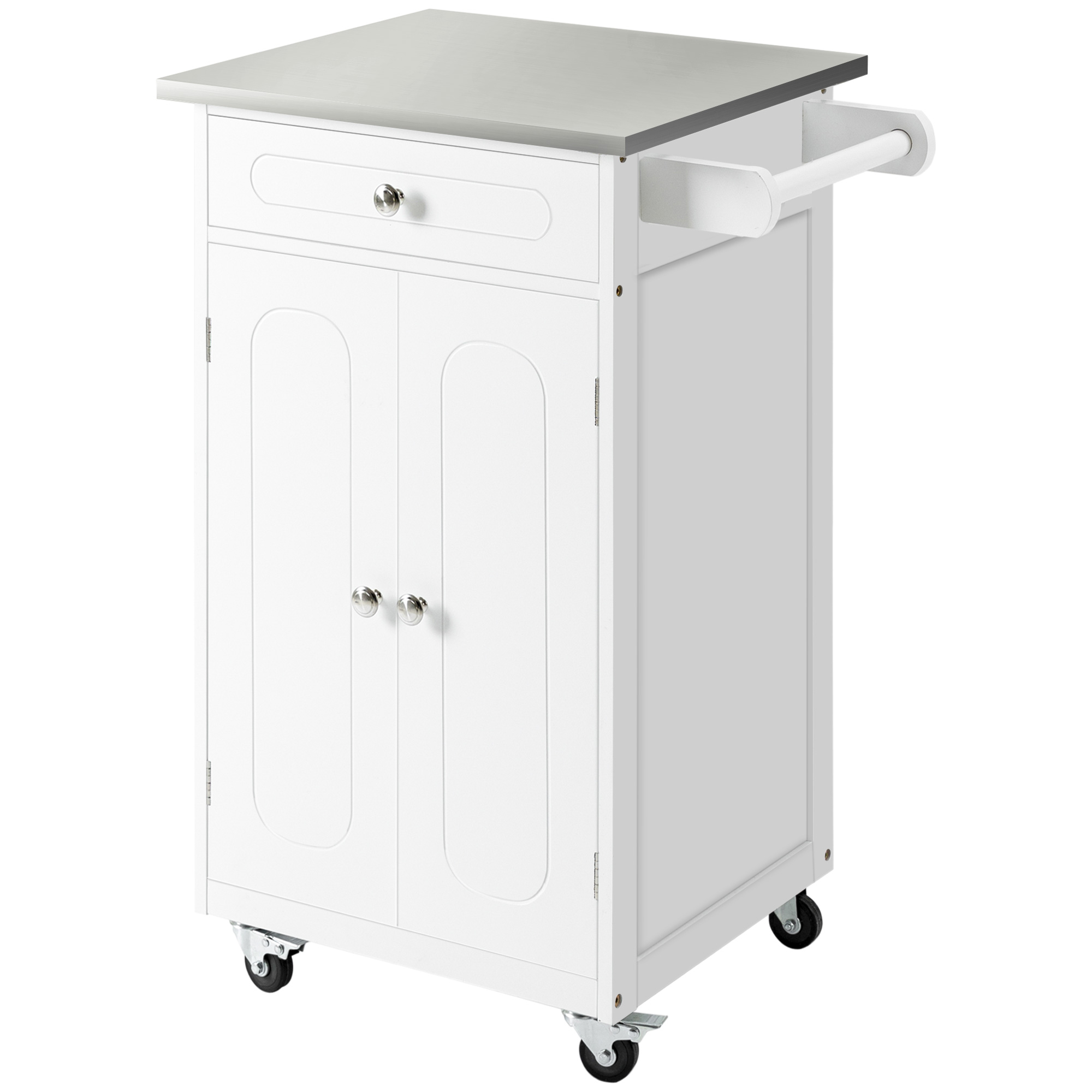 Desserte De Cuisine Multi-rangements 1 Tiroir Placard 2 Portes Avec
