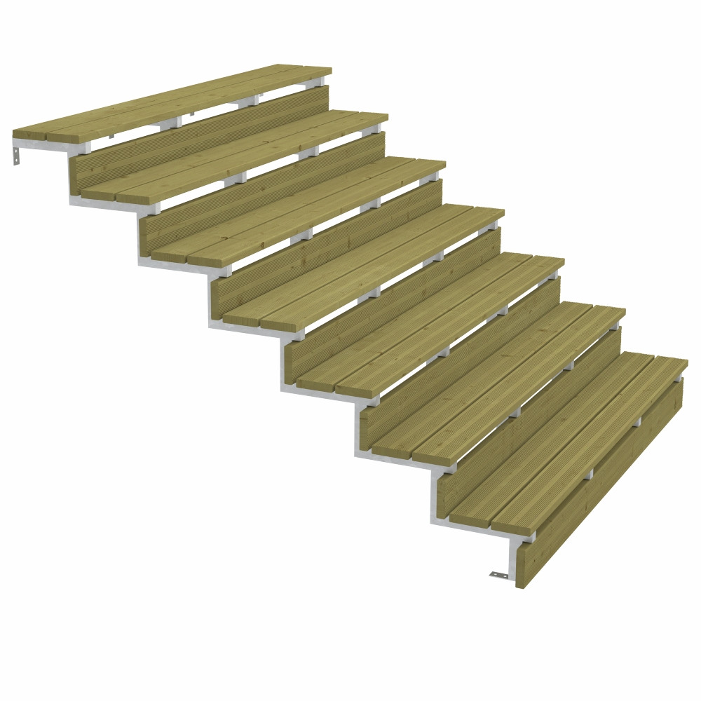 Plus Außentreppe Kiefer/feuerverzinkt 7 Stufen 180 Cm Breit Außentreppe