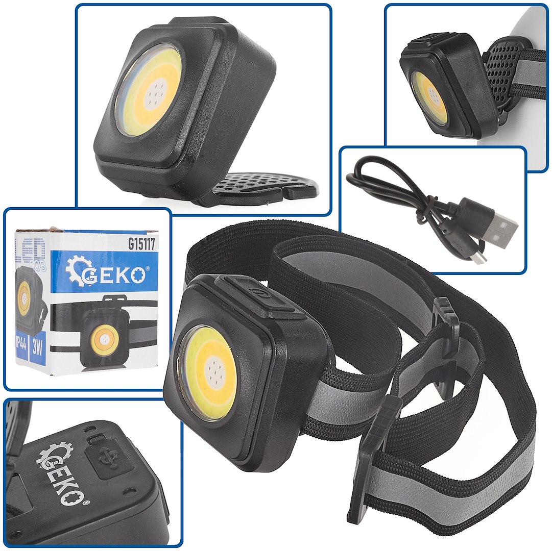 Import Stoßfeste Stirnlampe Mit Reflektor, Led Cob 3w 500mah 500lm Ip44 (240)