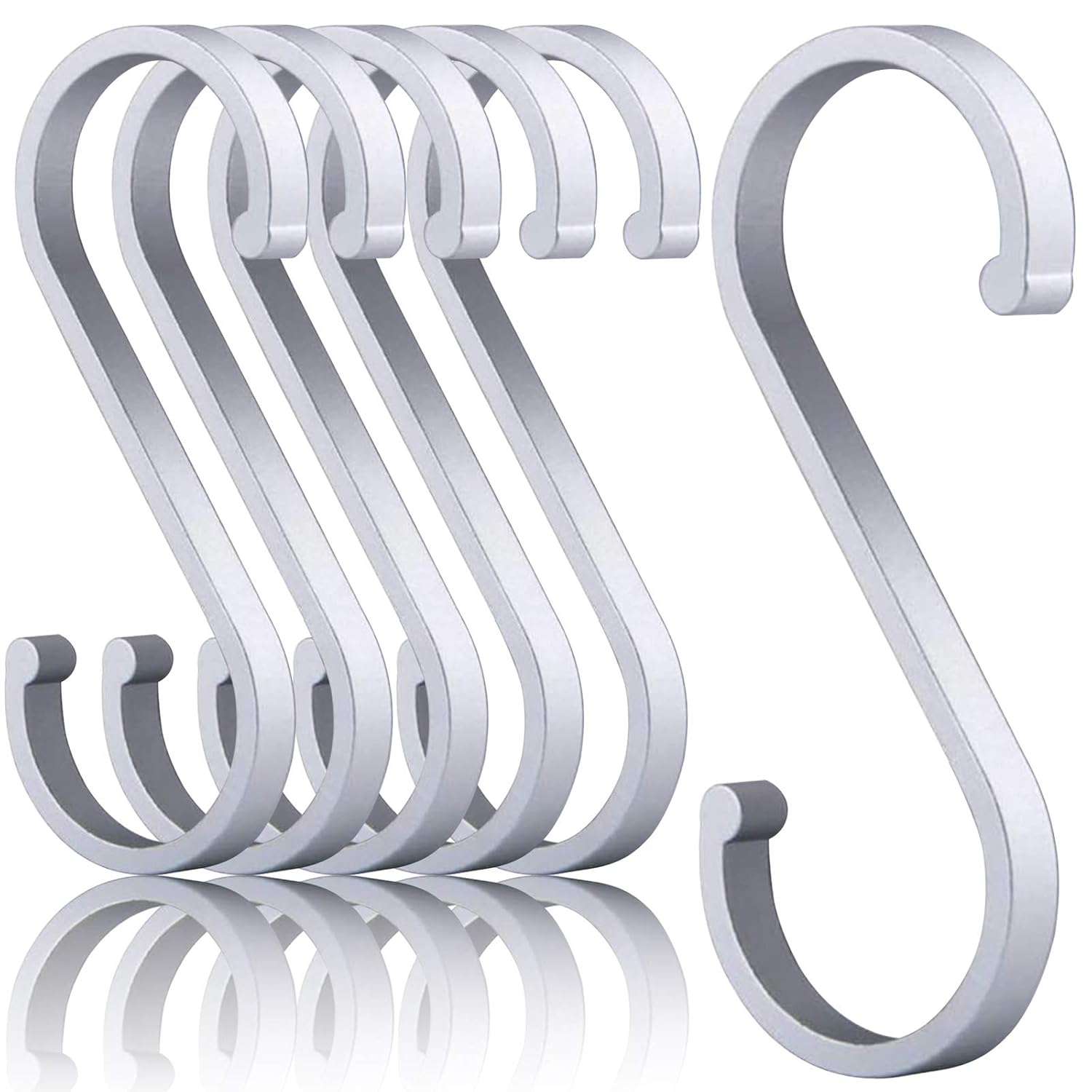 Crochets en S en aluminium et acier inoxydable, pour vêtements et cuisine, lot de 10