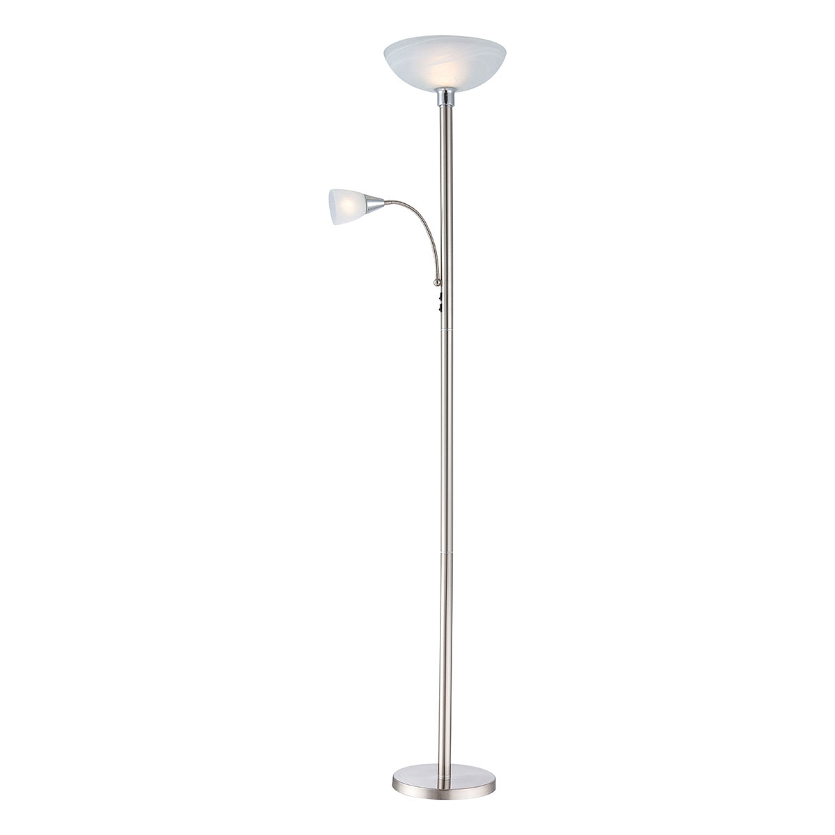 Globo Silber Lighting Stehlampe "Blade", (Verchromt), 1 Stk., Leuchten, Stehleuchte, Flexo, Fluter Und Leselicht Getrennt Schaltbar, Stehlampe - Bild 3