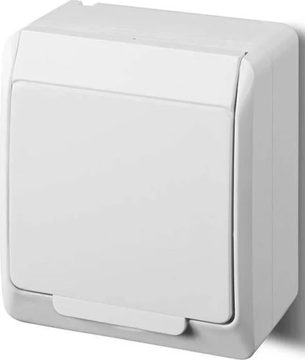 Elektroplast Hermes Einzelsteckdose Mit/Ohne 2P+Z Schuko Ip44 Weiß 0324-02