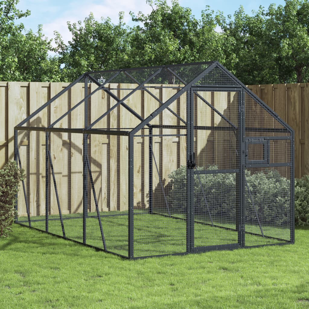 Vidaxl Anthrazit - Voliere 1,79X3x1,85 M Aluminium