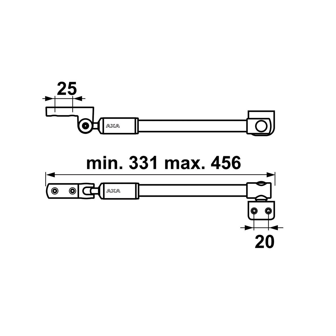 Axa Teleskop - Fensteröffner - 30 Zoll - 30 Cm - Nach Innen Öffnend - Gebürsteter Edelstahl