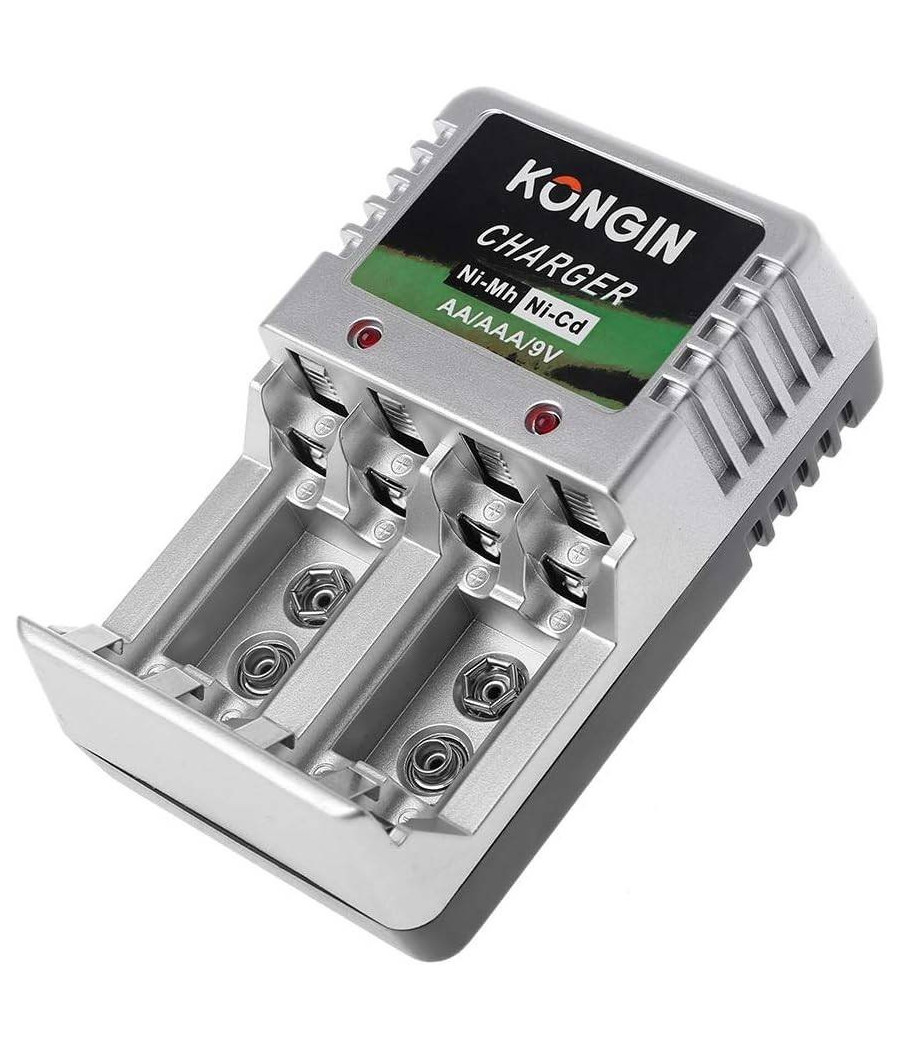 Trade Shop Traesio - Caricabatterie Per Batterie Pile Ricaricabili Carica Batteria Aa Aaa 9v Ni-mh Cd - TRADE SHOP TRAESIO