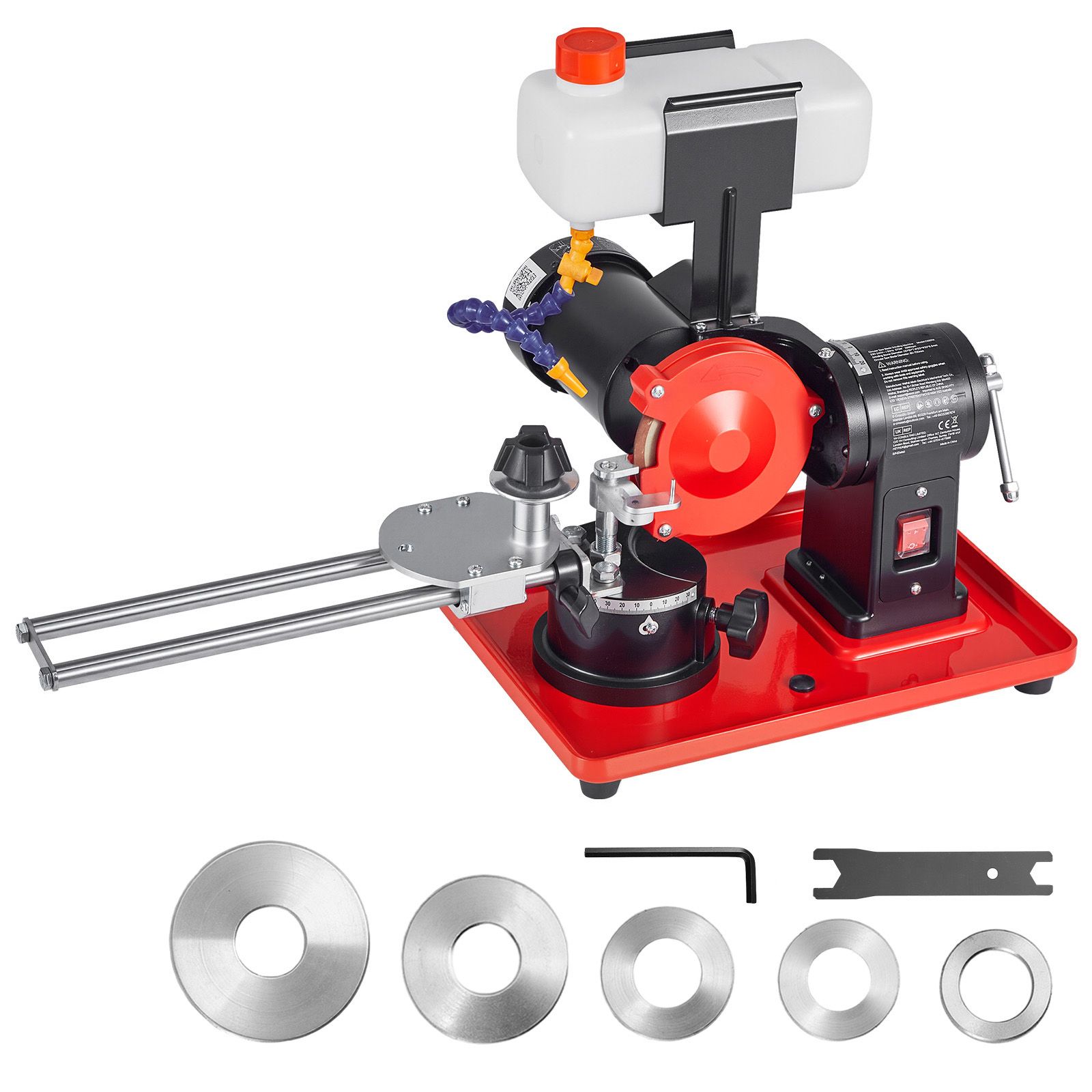 Affûteuse de lames de scie circulaire 370 W, meule 125 mm, réservoir d'eau, lames Ø80-700 mm