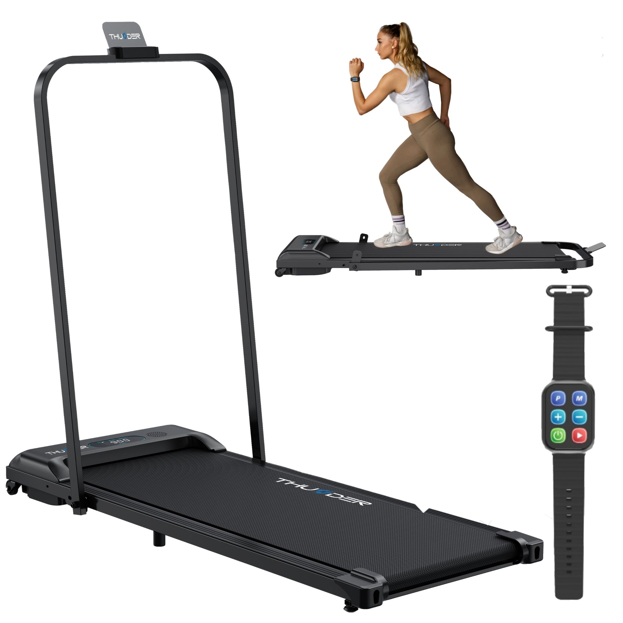 Thunder Viva-pro Laufband Klappbar Walking Pad 12 Km/h Automatische Steigung Bluetooth Led Display App Steuerung 120 Kg