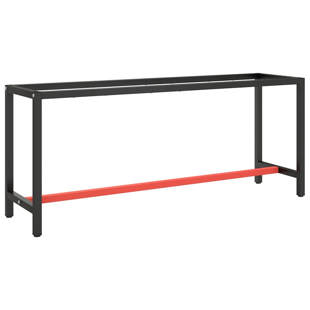 Vidaxl Schwarz - Werkbankgestell Matt Und Mattrot 190X50x79 Cm Metall
