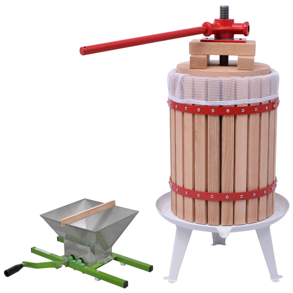 Vidaxl Beige 2-Tlg. Obst- & Weinpresse Und Mühle-Set