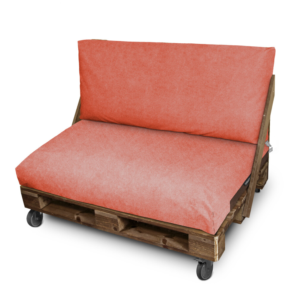 Coussin Palette En Simili Cuir D'Extérieur Patagonia Corail Dossier