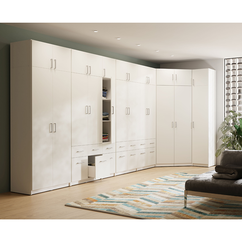 Kleiderschrank 10-teilig, Weiß, Triest-166