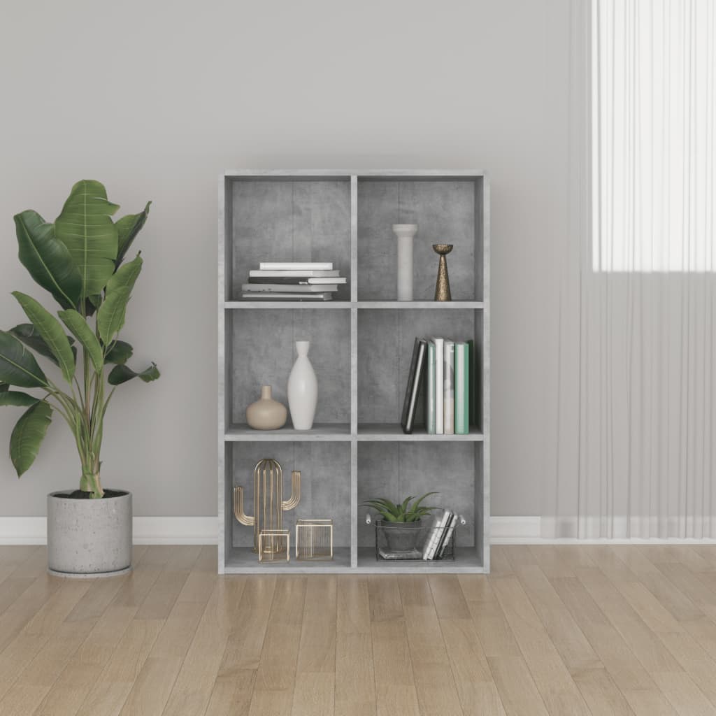 Vidaxl Book Cabinet/sideboard Concrete Grey 66x30x98 Cm Engineered Wood