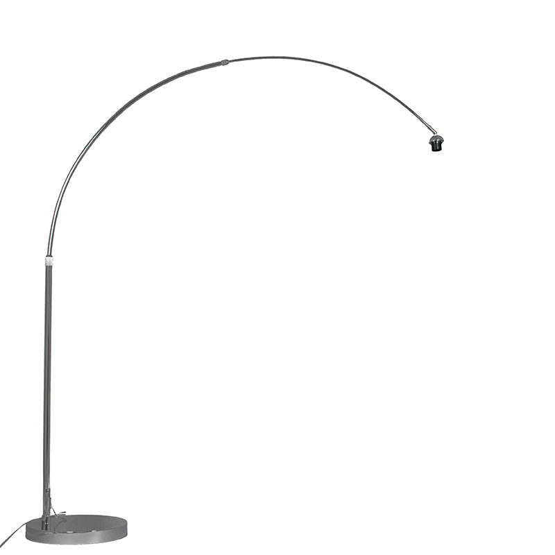 Qazqa Modern Chrome Arc Lamp Adjustable Without Lampshade