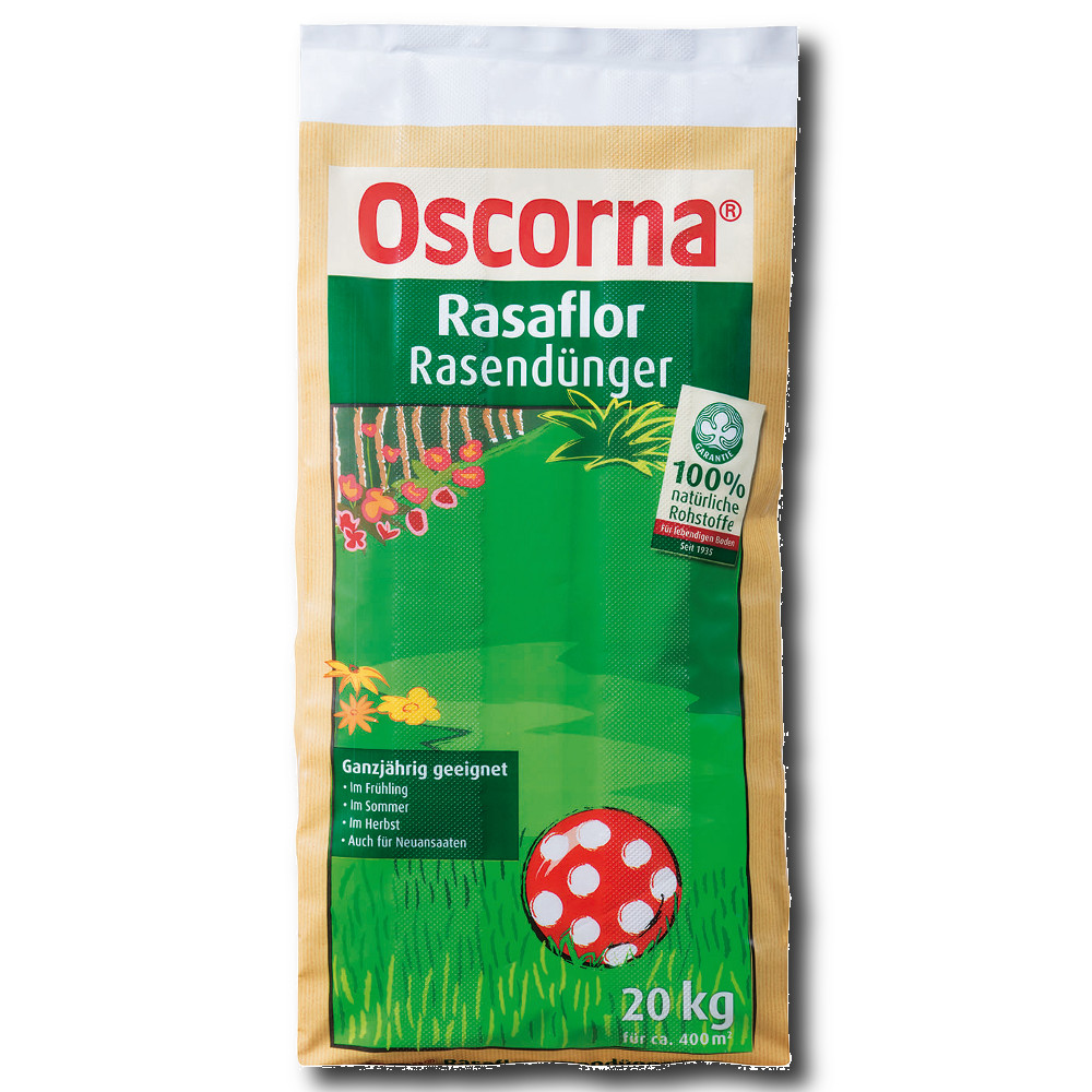 Oscorna - Rasaflor Rasendünger 20 Kg Naturdünger Naturrasendünger Biorasendünger