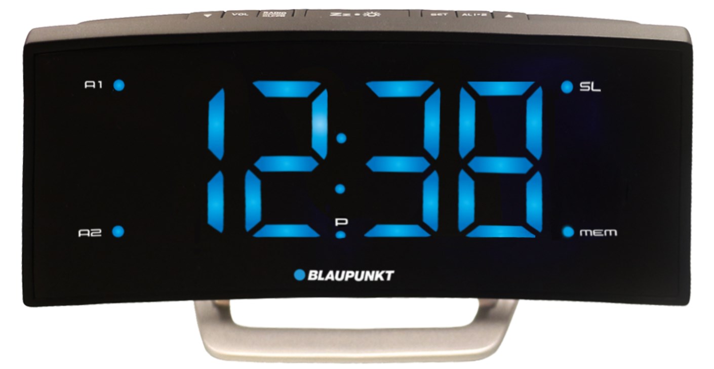 Blaupunkt Schwarz Cr7bk Radio Analog- Und Digitaluhr Edelstahl