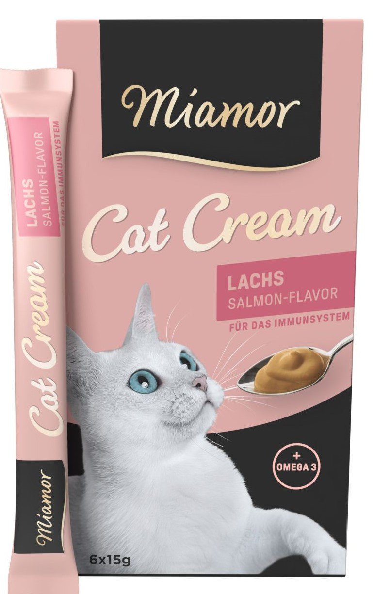 Miamor Cat Cream mit Lachs, Omega 3, Snack für Katzen: 96 Beutel (€ 26,35/kg) - Bild 3