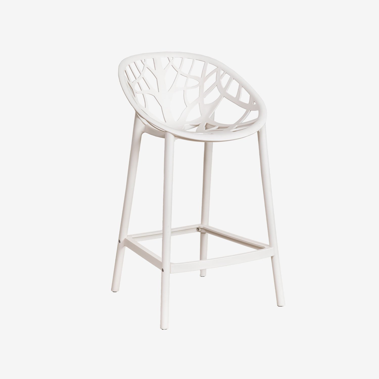 Sklum - Lot De 2 Tabourets Hauts Ores En Polypropylène Blanc Gardenia