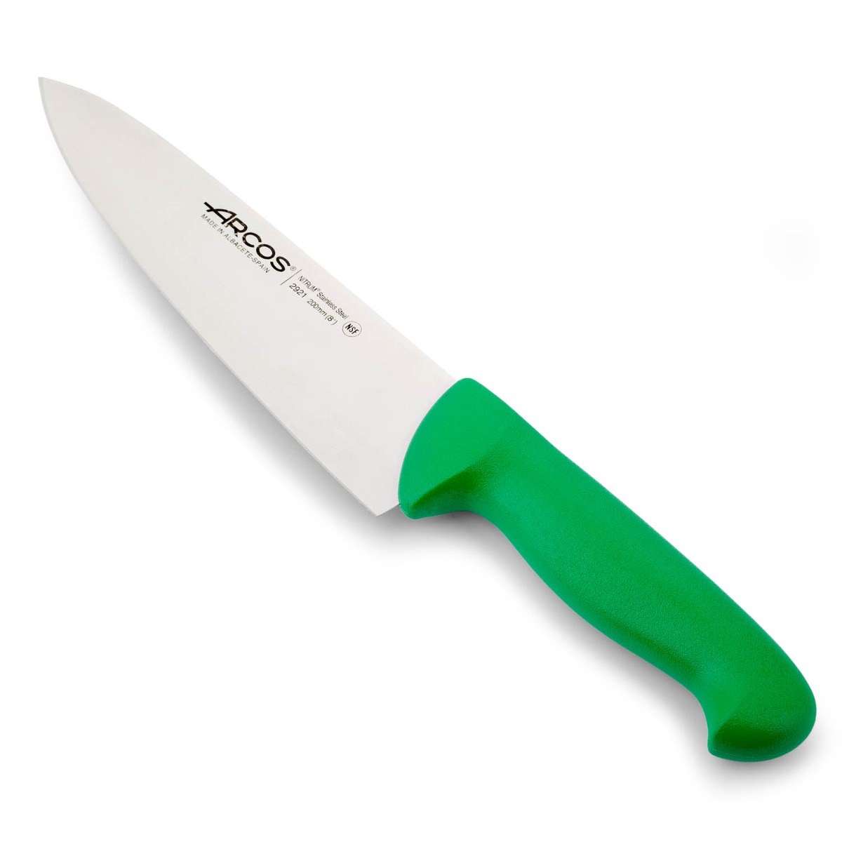 Arcos Grün Kochmesser Farbe - Prof 292121 Edelstahl Nitrum Und Mango Ergonomische E Polypropylenklinge Und 20 Cm Klinge, Vitrine