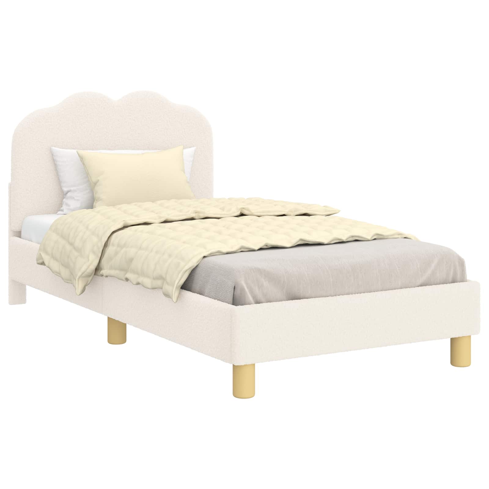 Vidaxl Cadre De Lit Pour Enfants Avec Tête De Lit Crème 80 X 160 Cm