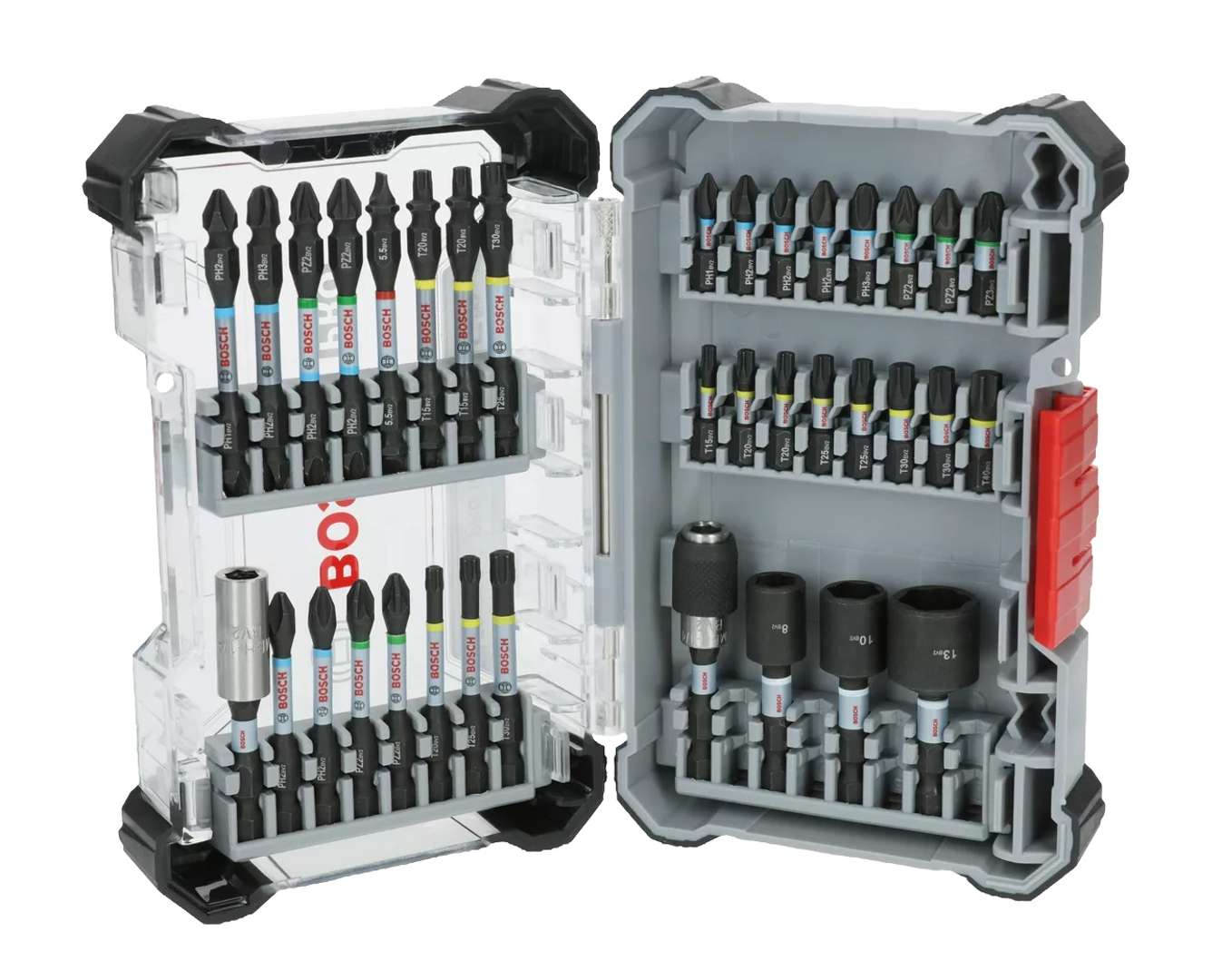 Set Di Bit Per Avvitatori A Percussione Bosch Pro, 36 Pezzi.