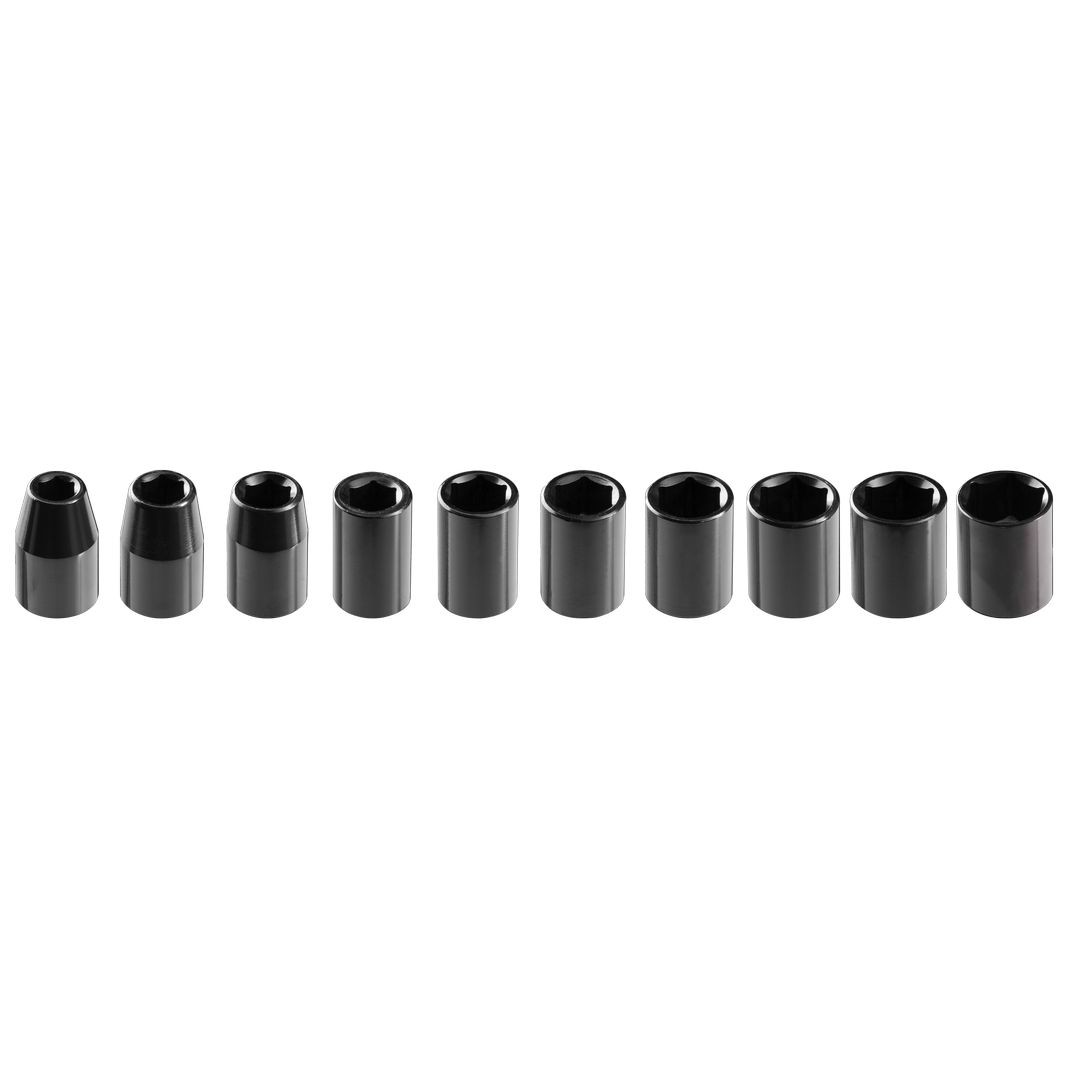 Neo Tools Schwarz 12-101 Komplettset 10 Sechskant-Nüsse 1/2"