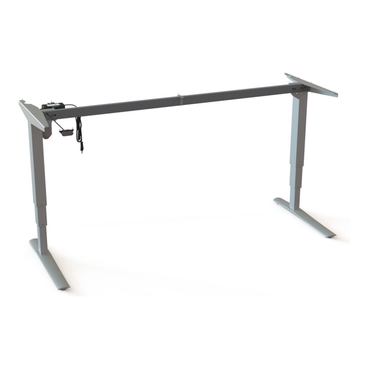 Châssis électrique réglable en hauteur, 2 colonnes, charge 100 kg, pour plateau 180 × 80 cm, argent