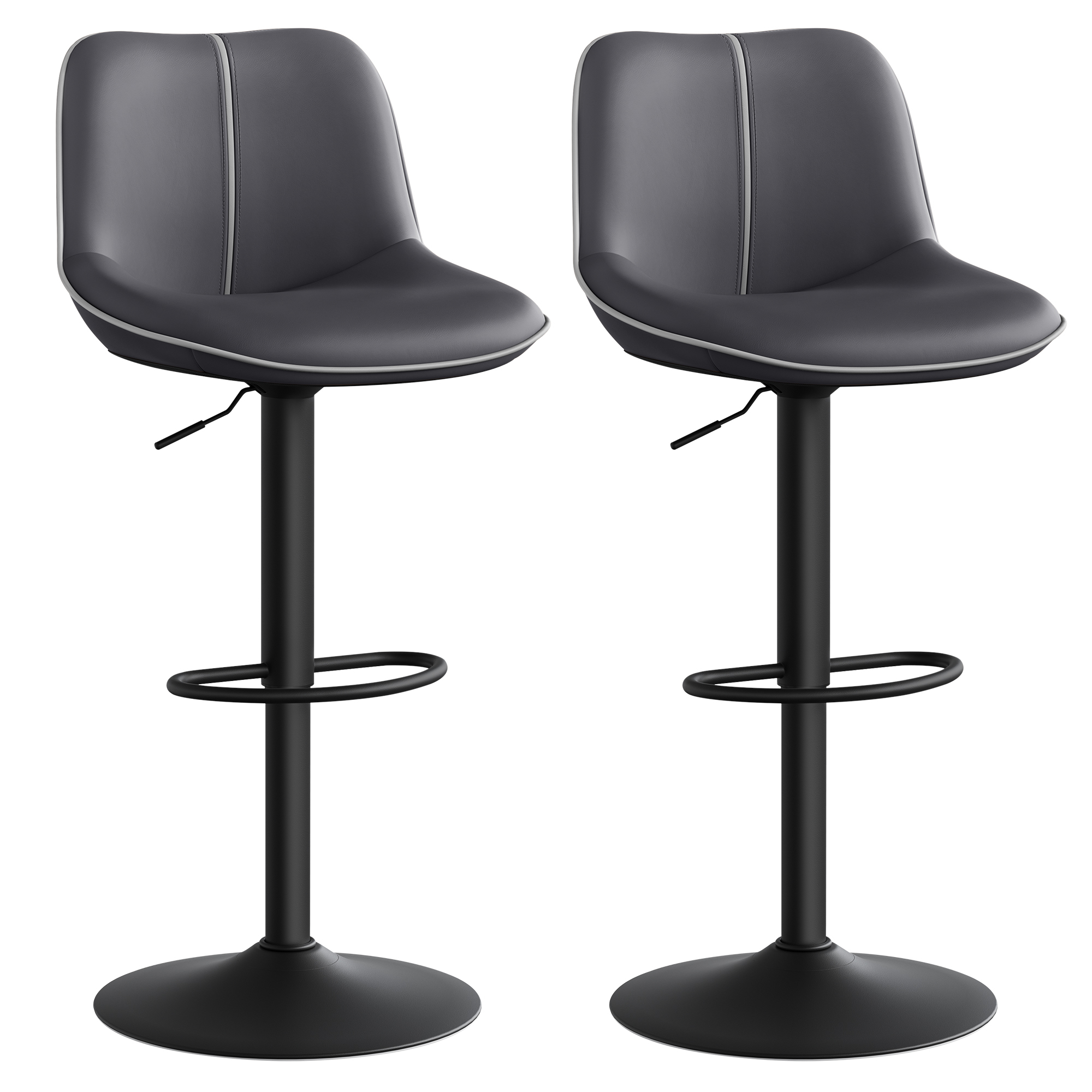 Vasagle – Lot De 2 Tabourets De Bar Réglables En Hauteur – Dossier