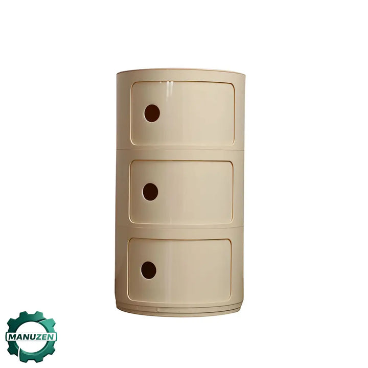 Manuzen Armoire Chevet Ronde 2 Ou 3 Niveaux Tiroir Rangement Chambre