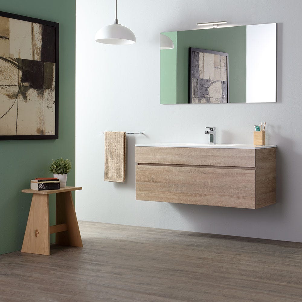 Kiamami Valentina - Meuble De Salle De Bain 120 Cm En Chêne Well