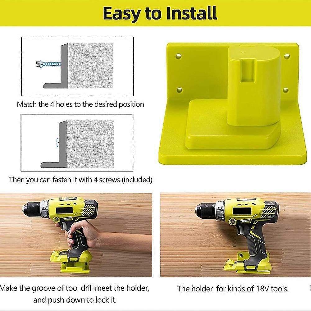 Support mural porte-outils 18 V en plastique ABS, compatible droitiers, 4 vis fournies