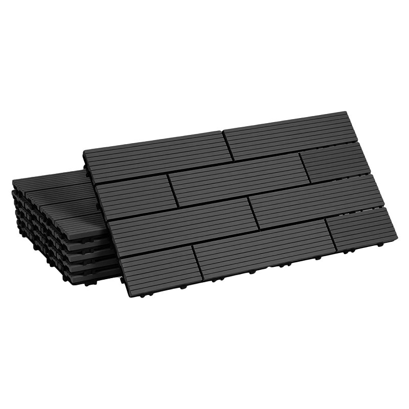 Wolketon Antracite 30x60cm Piastrelle Wpc A Incastro Con Drenaggio, Antiscivolo E Robuste Per Spa, Sauna E Bordo Piscina 30 Pezzi