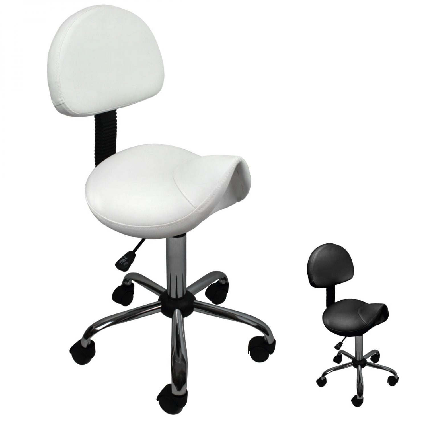 Vivezen - Tabouret Ergonomique À Roulettes Avec Dossier Réglable En