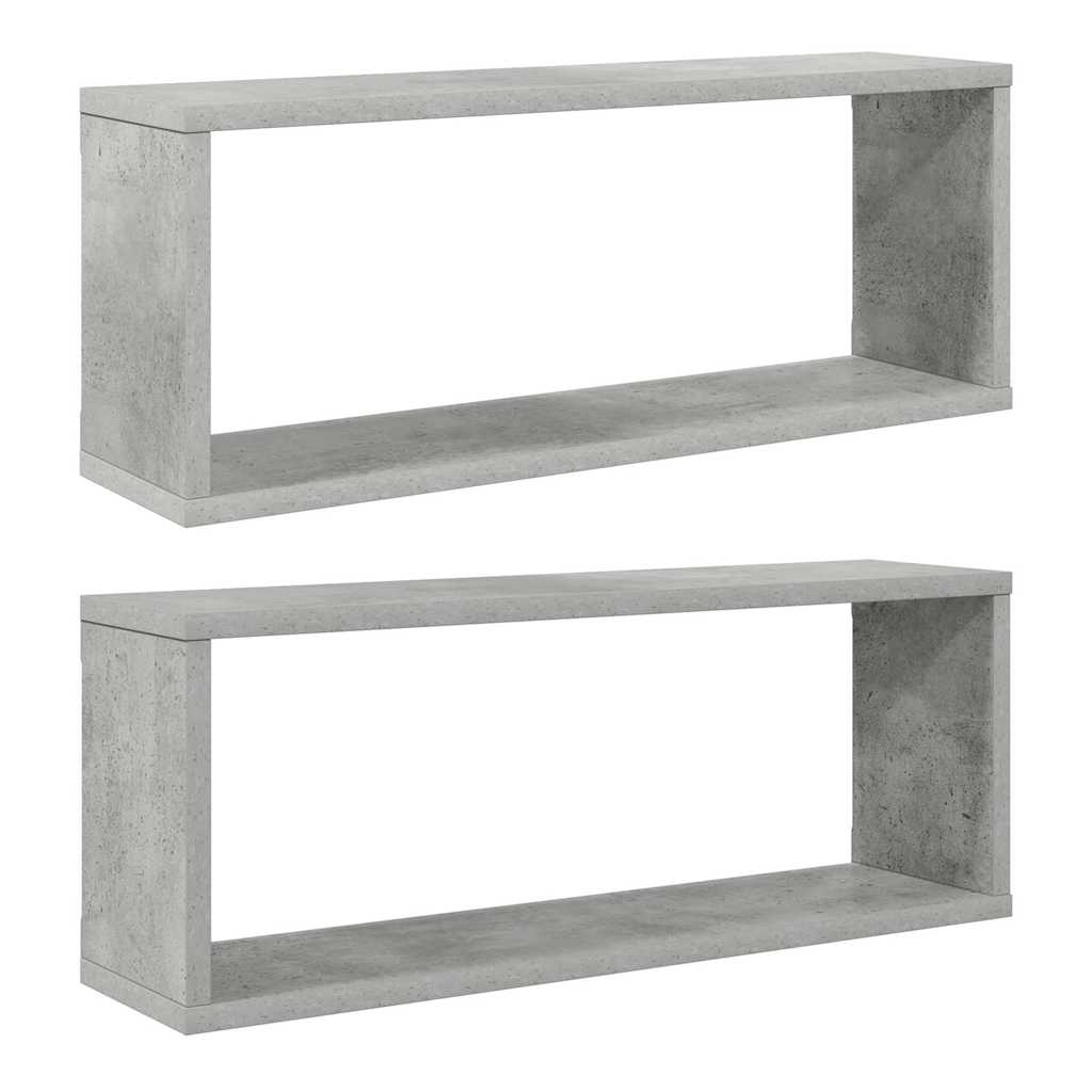 Vidaxl Grau Würfelregale 2 Stk. Beton 60X15x23 Cm Holzwerkstoff