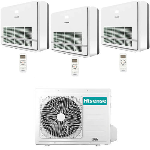 Climatizzatore Condizionatore Hisense Console Serie Turbo R32 Trial Split Inverter 9000 + 9000 + 12000 Btu Con U.e. 3amw72u4rjc Novitá Classe A++/a+