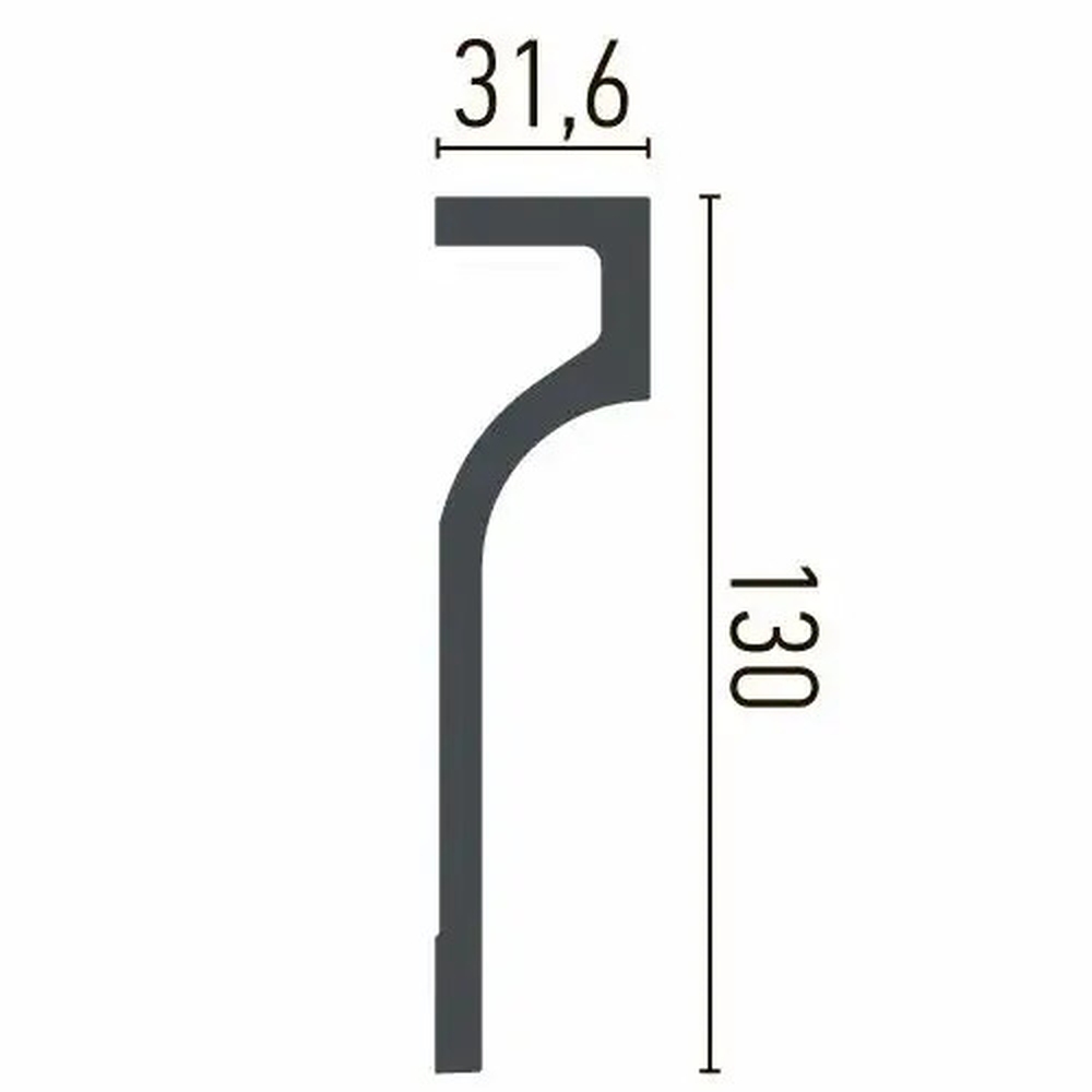 Proviston Weiß Stuckleiste Polyurethan 130 X 31.6 X 2000 Mm Deckenleiste