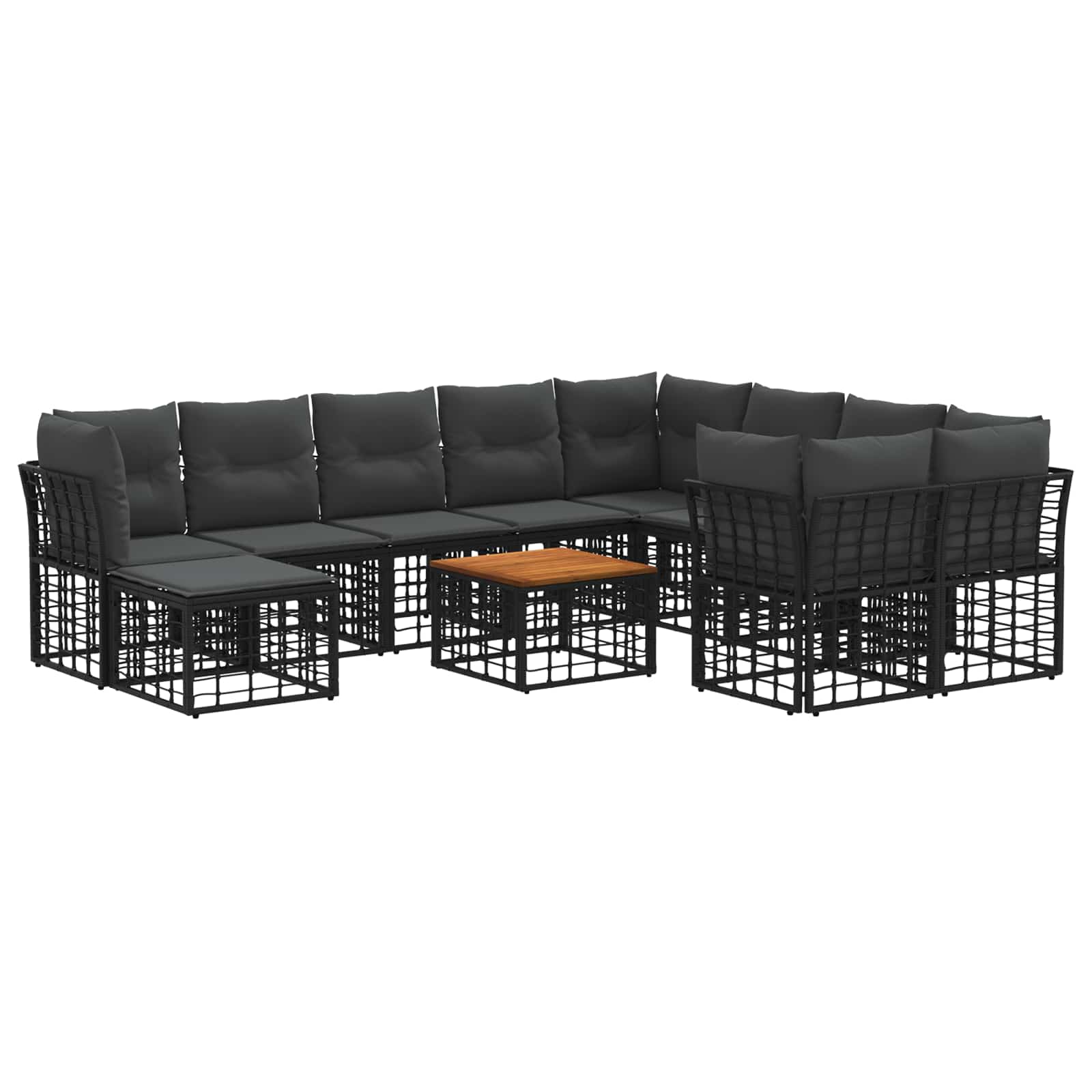 Vidaxl Schwarz/Grau Gartenlounge, Outdoor-Sofa - Image 2