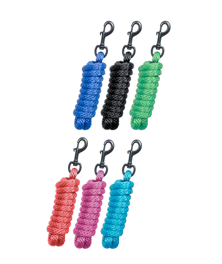 Rot/Schwarz/Türkis Fucsia - Lungenleine Aus Weichem Nylon Für Pferde Modell Black Finish Nylon - Bild 3
